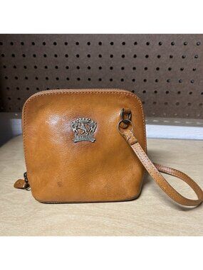 Pratesi Firenze Italian Leather Crossbody Bag Small Brown Purse